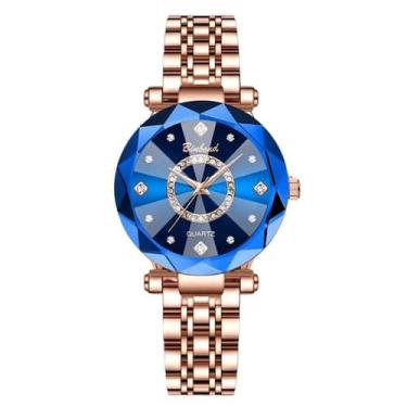 Imagem de Relógio Feminino Binbond Elegância Azul Safira 3 Bar Quartzo - A.R Var