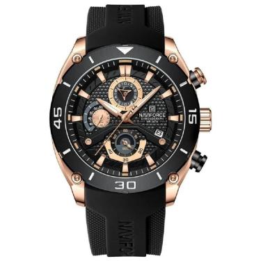 Imagem de Relógio Esportivo Masculino Naviforce Á Prova d'Água Amarelo-Masculino