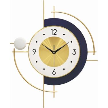 Imagem de WYUYIWH Relógio, relógio de parede, relógios decorativos de parede, relógio de parede digital grande silencioso de ferro forjado, sem tique-taque, relógio de parede de quartzo para sala de estar