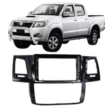 Imagem de Moldura 9 Polegadas Hilux Ar Analogico e Ar Digital 2006 à 2015 Black Piano Painel Multimidia