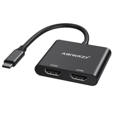 Imagem de Adaptador USB C para HDMI duplo 4K @60Hz para Dell XPS 13/15, HP - ABI