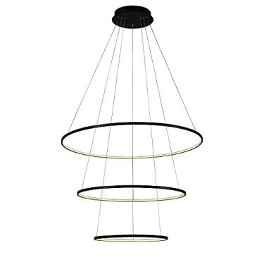 Imagem de PENDENTE BIRDIE PRETO E BRANCO (D)80 + 60 + 40CM (A)42CM 1X39W 3000K 3120LM