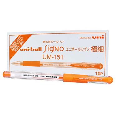 Imagem de Caneta Gel UM-151 SIGNO DX 0,38, Laranja, Uni-ball, Caixa c/10 unidades
