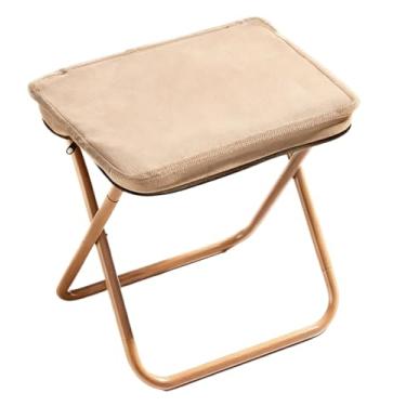 Imagem de Banquinho Dobrável para Ambiente Externo Cadeira Pequena Dobrável portátil Equipamento de Camping(BEGE)
