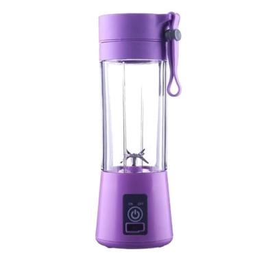 Imagem de Mini Liquidificador Portatil Personal Blender Recarregavel USB 6 Laminas Bateria Longa Duracao Academia Viagens Smoothies Shakes (Roxo)