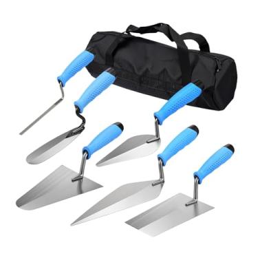 Imagem de Generic Conjunto de 6 peças de desempenadeiras de concreto, ferramentas para alvenaria, drywall, asfalto, com cabo para concreto, painel de parede,