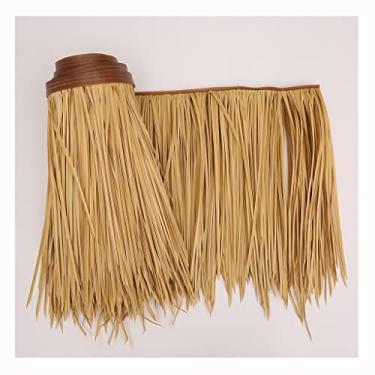Imagem de Telhado de palha sintética, cobertura de guarda-chuva de rolo de palha artificial mini bar teto pátio guarda-sol, rolos de palha para tiki bar jardim pátio cerca decoração de festa de longa duração
