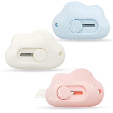 Imagem de DNHCLL 3 Pcs Cloud Shaped Mini Art Cutter, Cute Paper Cutter Letter Opener Portable Utility Knives Office School Stationery for Cutting Envelope Paper Cardboard
