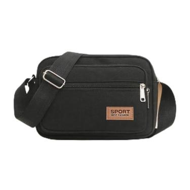 Imagem de Mochila tiracolo masculina portátil para viagem, caminhada, mochila, Preto, Medium
