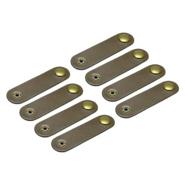 Imagem de Organizador de cabos de couro, 80 x 20 mm, 80 x 20 mm, gerenciamento de cabos elásticos para cabo USB, fio de fone de ouvido, verde oliva