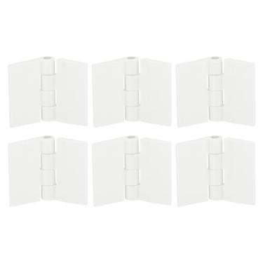 Imagem de 6 dobradiças de acrílico, 1 mini dobradiça dobrável de 3,5 cm, dobradiças de piano espessas para caixa de artesanato, branco