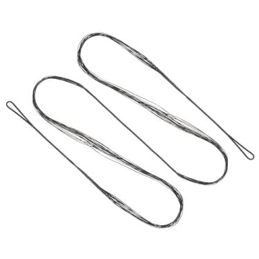Imagem de Corda de arco recurvo, cordas de arco para tiro com arco de substituição 14 fios para equipamento universal de tiro com arco, preto AMO 157.5 cm (real 147.3 cm)