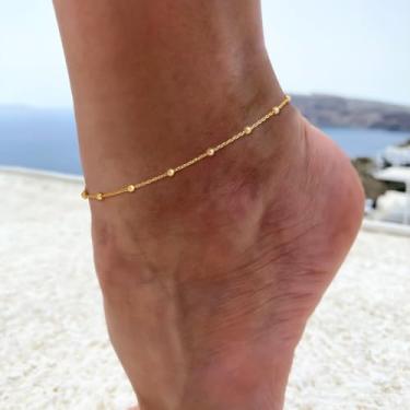 Imagem de Tornozeleira de ouro para mulheres pequena com corrente em O 2,4 mm