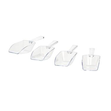 Imagem de iDesign Copos medidores grandes de plástico – Conjunto de 4, ração para animais de estimação, grãos de café, colher versátil, 5,7 cm x 3,1 cm x 16,5 cm, 1/3 xícara, transparente