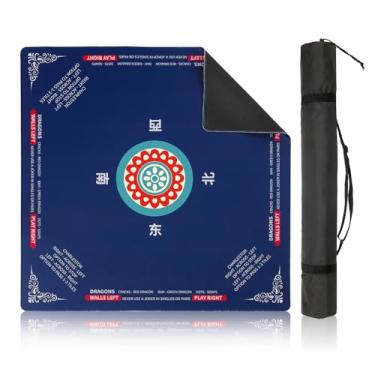 Imagem de Ancivon Non-Slip Noise Reduction Multi-Game Table Mat 31.5"x31.5" with Carrying Bag - for Mahjong, Poker, Cards, Board & Domino Games (Classic Chinese Style)
