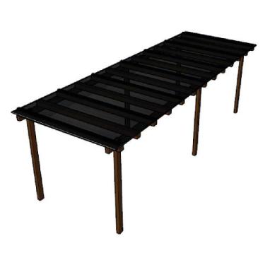 Imagem de Kit Policarbonato Fume 4mm 6,00m x 3,00m - Perfis Naturais - RM Polica