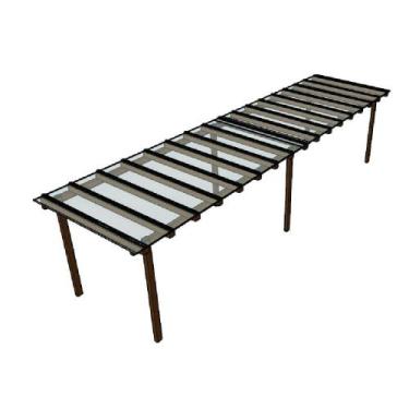 Imagem de Kit Policarbonato Cristal 4mm 8,00m x 1,50m - Perfis Naturais - RM Pol