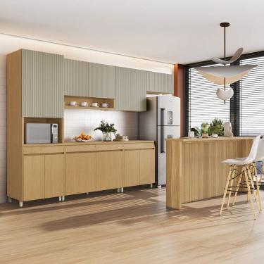 Imagem de Cozinha Completa 7 Peças Com Ilha Simone Mendes Carvalho-greige