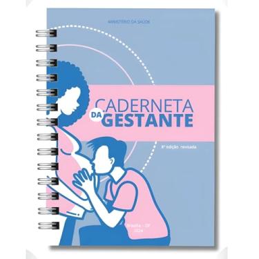 Imagem de Caderneta da Gestante Capa Dura com elástico acompanhamento da gestação - vacinas consultas versão atualizada
