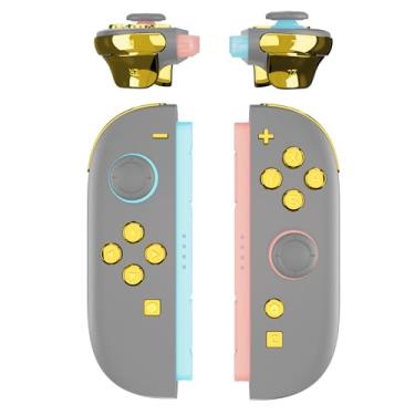 Imagem de eXtremeRate DIY Replacement Full Set Buttons for Joycon 2, Custom ABXY Direction Keys Dpad + - C Home Capture Release L R ZR ZL Trigger Buttons for Nintendo Switch 2 Controller - Chrome Gold