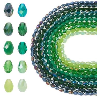 Imagem de FASHEWELRY 650 peças de contas de vidro facetadas em forma de gota para candelabro, sinos de vento, apanhadores de sol, contas de cristal de gota de água transparente para bricolage, pulseira, brinco