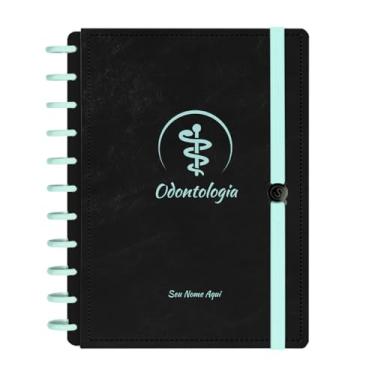Imagem de Caderno De Disco Iscool Inteligente Personalizado 140 Folhas Profissões Preto Verde Oceano Odontologia Grande G+