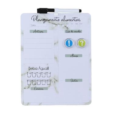 Imagem de Lousa Magnética Cardápio Semanal 28×21 Cm Planner De Refeições Com Caneta E ímãs Para Geladeira
