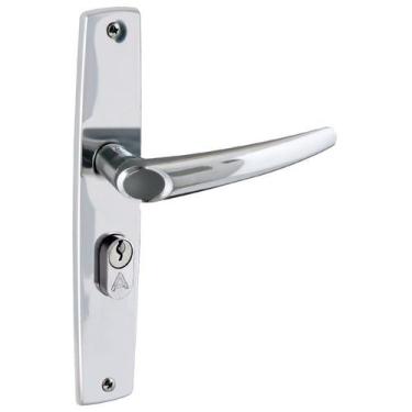 Imagem de Fechadura Entrada Espelho Reto 10x16cm Inox Polido Joy - Aliança Metal