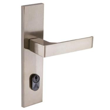 Imagem de Fechadura Entrada Reta Espelho 6cm Latonado Quadratta Aliança - Alianç