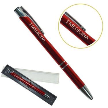 Imagem de Caneta Personalizada Coloridas Cursos Metal Profissional Medicina - Lo