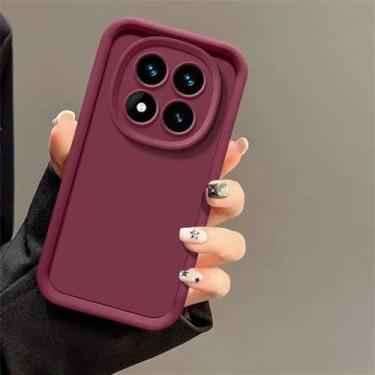 Imagem de Capa de silicone com lente de câmera de cor sólida para Xiaomi Redmi Note 14 Pro Plus 4G 5G, capa traseira, vinho tinto, para Redmi 14C