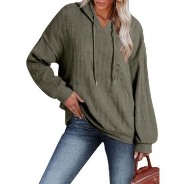 Imagem de Moletons femininos Dokotoo, manga comprida, manga comprida, malha verd