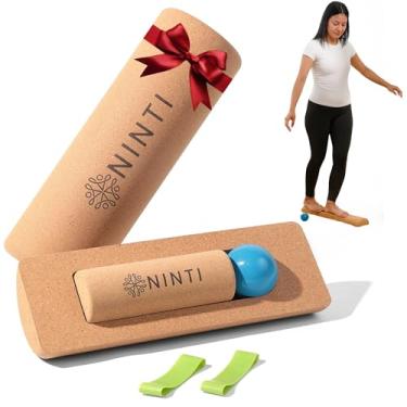 Imagem de NINTI Balance Board - Placa De Equilíbrio De Cortiça Premium E Fortalecedor De Pés Para Função Aprimorada Do Pé, Design Exclusivo Para Estabilidade Do Equilíbrio E Força Do Pé, Melhora A Mobilidade