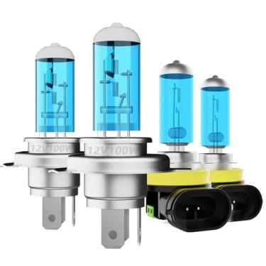 Imagem de DMEPUGI Lâmpadas de farol adequadas para Ford Transit 2007-2013, 9003 Faróis de neblina H11 de feixe duplo alto e baixo combo, super brilhante 5500K lâmpadas de halogêneo de alto desempenho, 4 peças