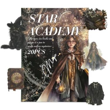 Imagem de WCCH Suprimentos de adesivos Dreamy Scrapbook, 10 folhas de cada um de adesivos autoadesivos de papel PET e Washi para Junk Journal, Bujo, Scrapbooking, colagem, artes artesanais para adultos, letras