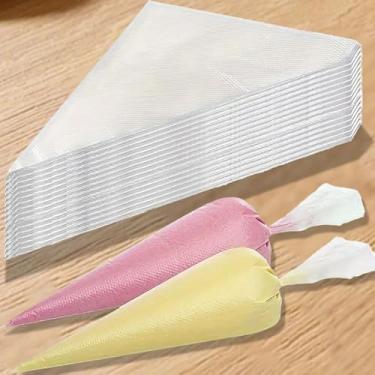 Imagem de 50 sacos de confeitaria de plástico descartáveis espessos para decoração de bolos, sacos de confeitar de 33 cm, utensílios de cozinha e acessórios