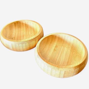 Imagem de Kit 3-6 Tigelas Bambu Bowl para Petiscos Castanhas Amendoim Decorativo Mesa Posta Cozinha Natural Conjunto de Tijela (KIT 3 PCS)