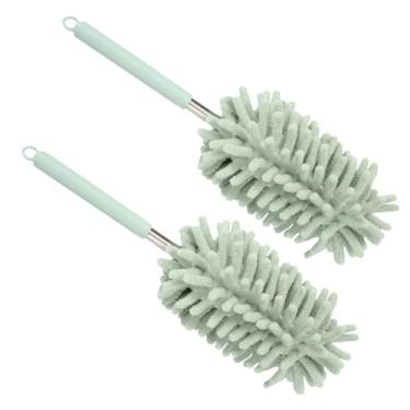 Imagem de DUSCOKE 2 peças espanador interior de carro, escova de detalhes de chenille macio com haste de extensão, ferramenta de limpeza de cabo longo lavável para janela de ventilação de painel automático
