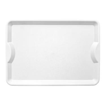 Imagem de Bandeja Plastica Self service grande 48x33cm buffet restaurante fast food lanches em Polipropileno(Branco)