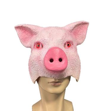 Imagem de Máscara de cabeça de porco, lindo animal de resina para festa de Halloween de cosplay