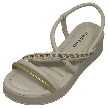 Imagem de Sandalia Infantil Menina Anabela Moderna Conforto Pink Cats