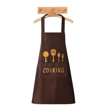 Imagem de Avental de cozinha impermeável unissex com impressão de utensílios de 