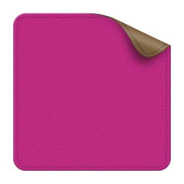 Imagem de Tapete de mesa de couro dupla face - almofada de mesa impermeável - ideal para mouse pad grande e tapetes de mesa em cima de mesas (rosa, 28 x 20 cm)