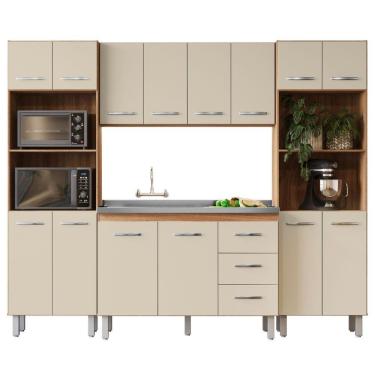 Imagem de Cozinha Modulada Completa 4 Peças Mara Savana Off White Moblis