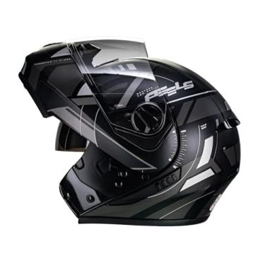Imagem de Capacete Peels U-RB2 Dynamic Pretos Fosco e Grafite,Escamolteavel, Capacete de Motocicleta, Design Moderno, Proteção Premium. (56)