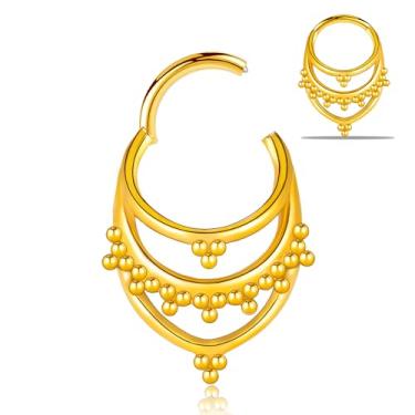 Imagem de Maxbott Anel de septo 16G 8 mm Anel de segmento articulado Argola Daith Rook Conch Helix Tragus Anéis de nariz Aço Cirúrgico Septo Clickers Ear Piercings Joias, 8mm, Aço inoxidável, aço inoxidável