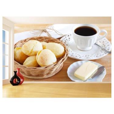 Imagem de Papel De Parede 3D Alimentos Pão Queijo Caseiro 3,5M Al335 - Você Deco