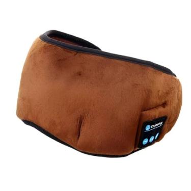 Imagem de Máscara de Dormir Bluetooth com Fones de Ouvido Integrados - Tapa Olho para Sono Tranquilo e Relaxante sem Fios (Marrom)