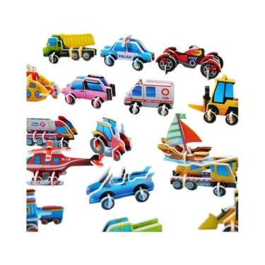 Imagem de Quebra-Cabeças 3D De Carros E Caminhões Em Cartoon Para Crianças, 30 P