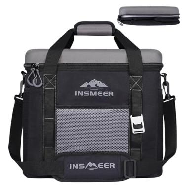 Imagem de INSMEER Bolsa Térmica Isotérmica 40 Litros (60 Latas) - Mochila Térmica para Acampamento, Churrasco, Pesca, Piquenique e Praia, Com Alça de Ombro, Dobrável e Impermeável